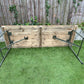 Rustic Vintage Wooden Folding Trestle Table Industrial Farmhouse Dining Garden Reclaimed Army