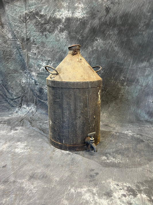 Vintage Large Metal Oil Can Rustic Industrial Garage Workshop Farmhouse Decor