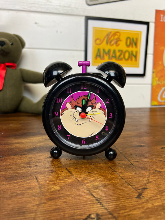 Vintage 1994 Warner Bros Tasmanian Devil Taz Quartz Retro Alarm Clock