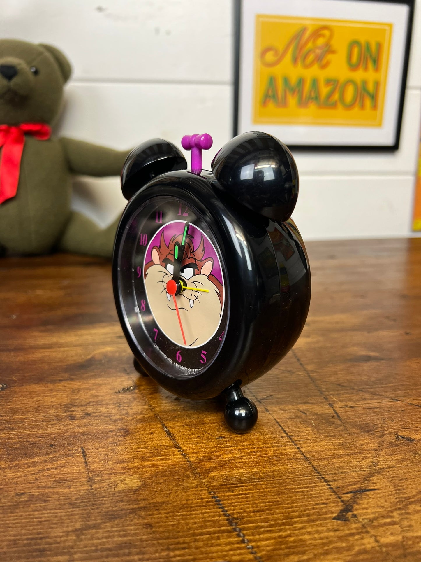 Vintage 1994 Warner Bros Tasmanian Devil Taz Quartz Retro Alarm Clock