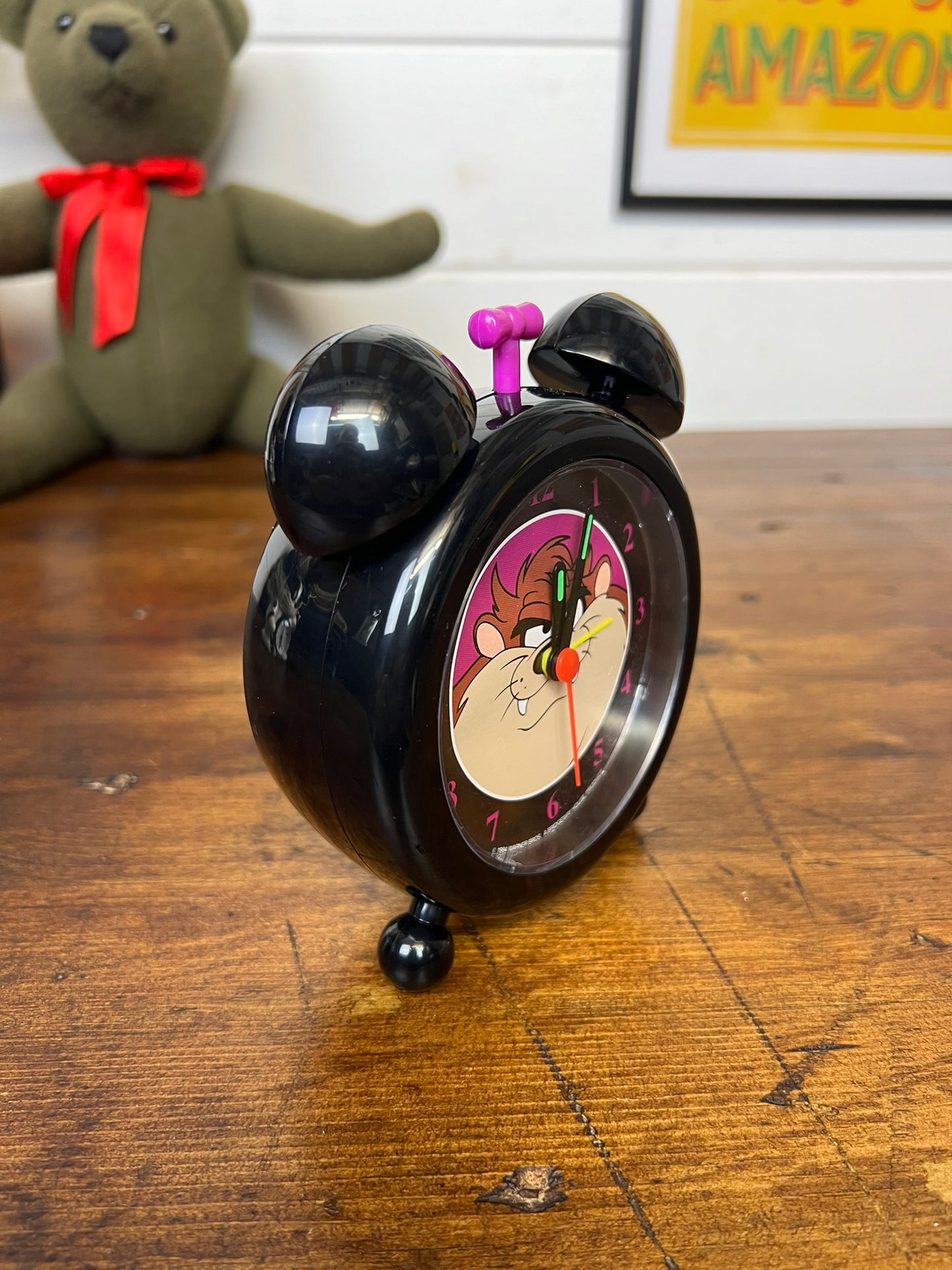 Vintage 1994 Warner Bros Tasmanian Devil Taz Quartz Retro Alarm Clock