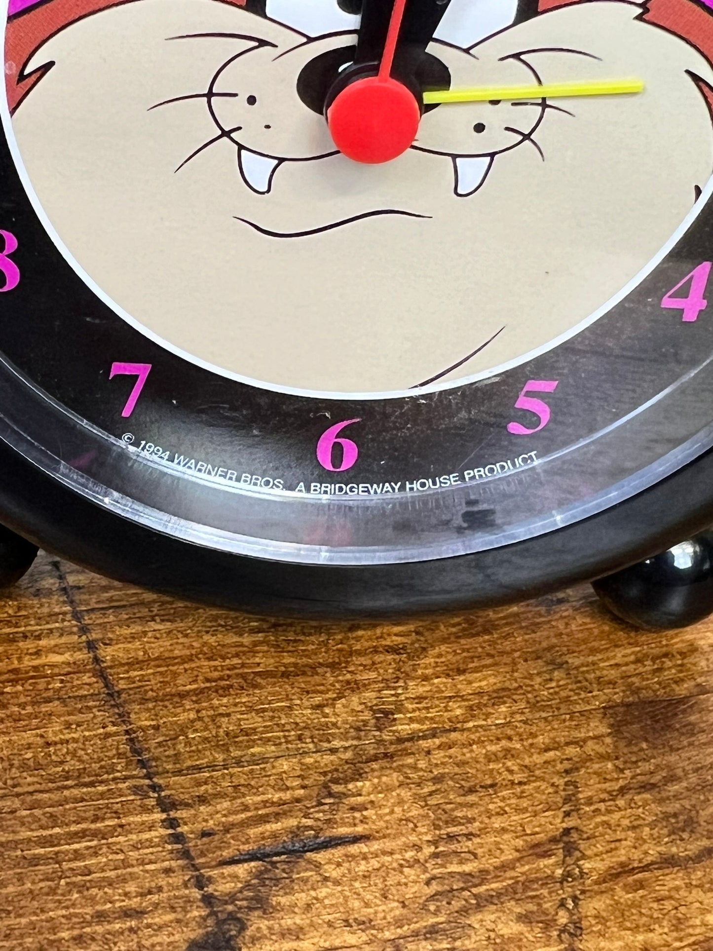 Vintage 1994 Warner Bros Tasmanian Devil Taz Quartz Retro Alarm Clock