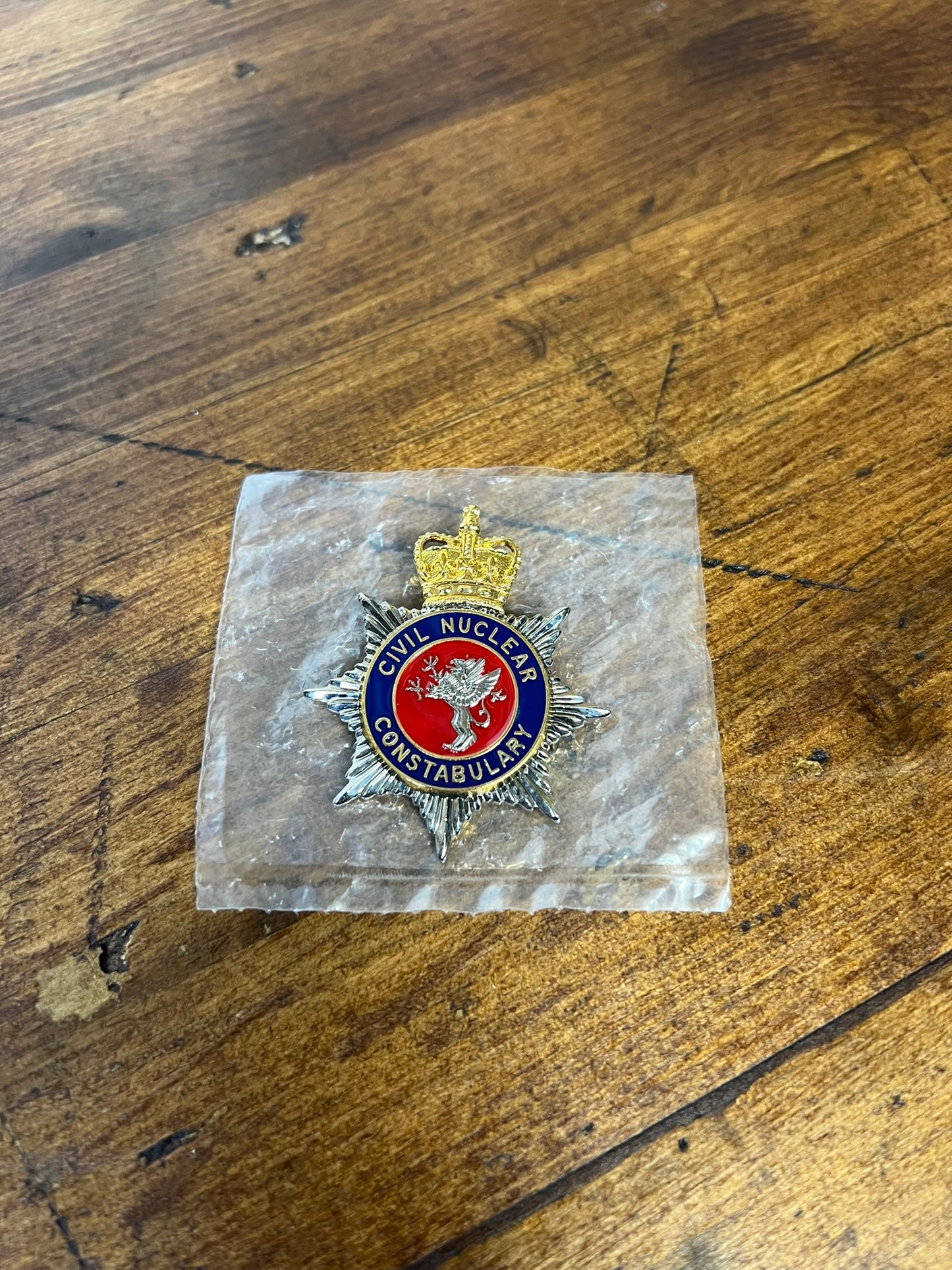 Civil Nuclear Constabulary Enamel Cap Badge NEW Obsolete Police Collectible