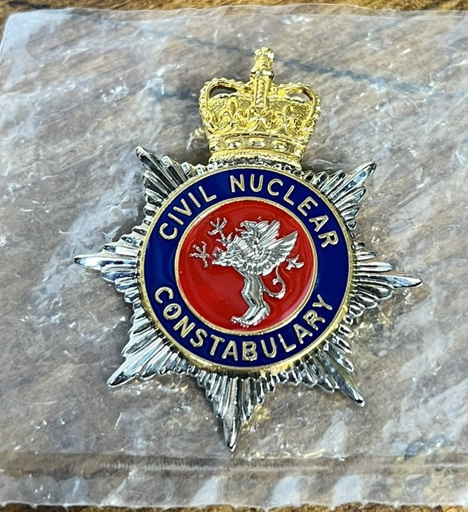 Civil Nuclear Constabulary Enamel Cap Badge NEW Obsolete Police Collectible