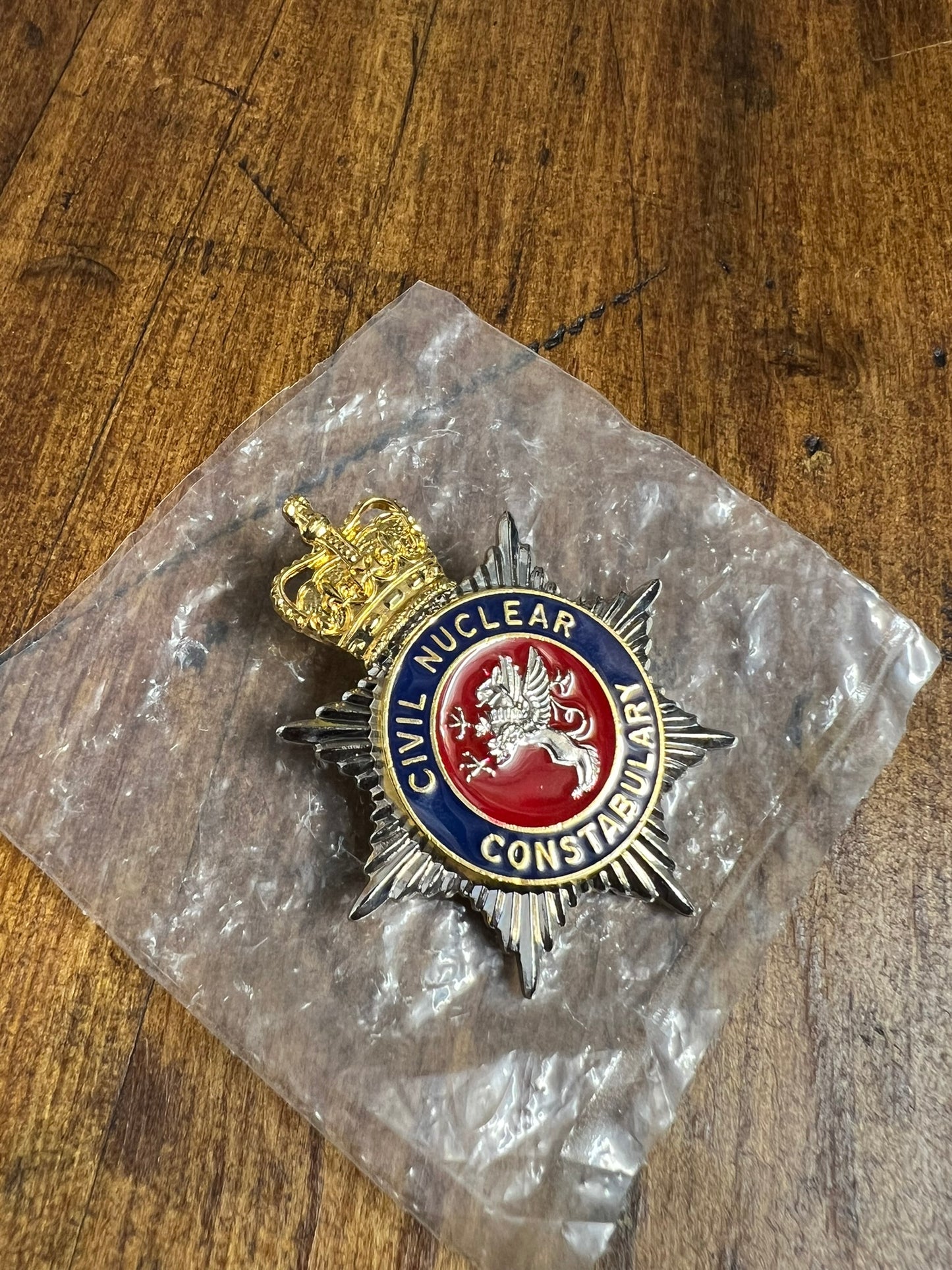 Civil Nuclear Constabulary Enamel Cap Badge NEW Obsolete Police Collectible