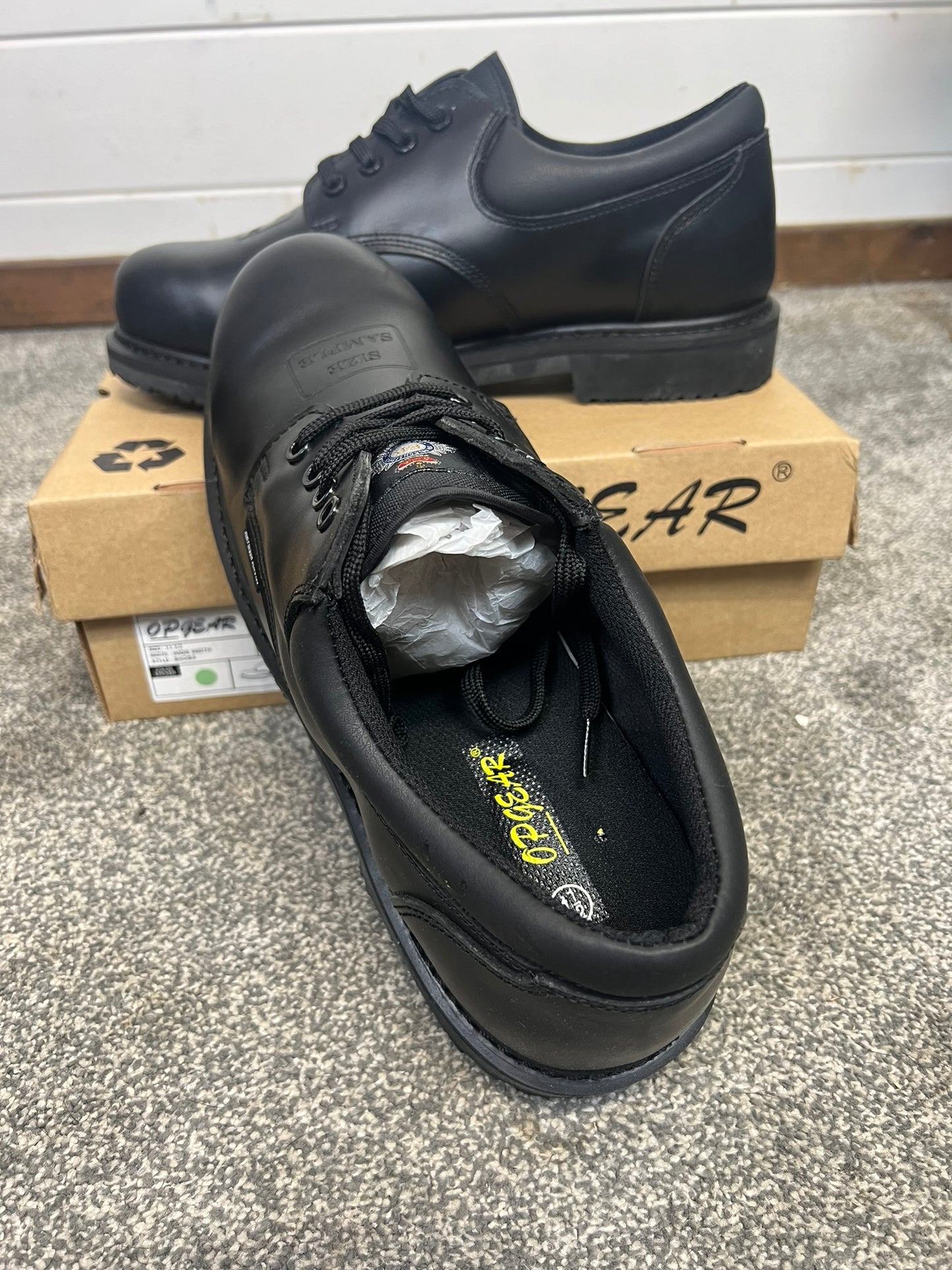 HM Prison Service Black Uniform Shoes HMP Badge NEW