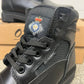 HM Prison Service Black Uniform Boots UK Size 2.5 With HMP Badge - New In Box