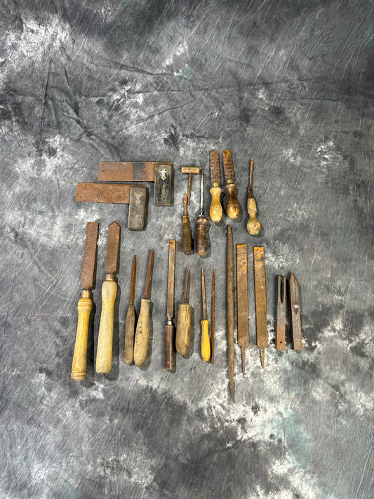 Vintage Woodwork Hand Tools & Files JOB LOT - 21x Items Reclaimed Workshop Tools