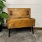 Vintage Rustic Wooden Box Side Table Storage Reclaimed Chest Farmhouse Coffee Table