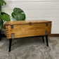 Vintage Rustic Wooden Box Side Table Storage Reclaimed Chest Farmhouse Coffee Table