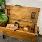 Vintage Rustic Wooden Box Side Table Storage Reclaimed Chest Farmhouse Coffee Table