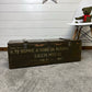 Rustic Wooden Ammo Box Industrial Vintage 1987 Blanket Box Storage Chest Coffee Table