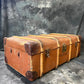 Vintage Bentwood Steamer Trunk Coffee Side Table Original Travel Storage Chest