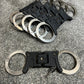 Ex Police Genuine Hiatt Folding Hinged Handcuffs & Key Security Collectible Memorabilia Restraint