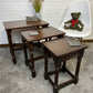 Vintage Oak Nesting Tables Set of 3 Coffee Table Home Side Nest Table Farmhouse Rustic Decor