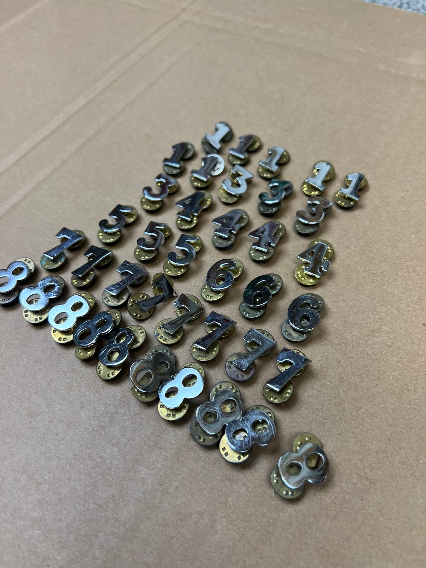 39x Ex Police Vintage Police Chrome Numbers Collar Number Job Lot