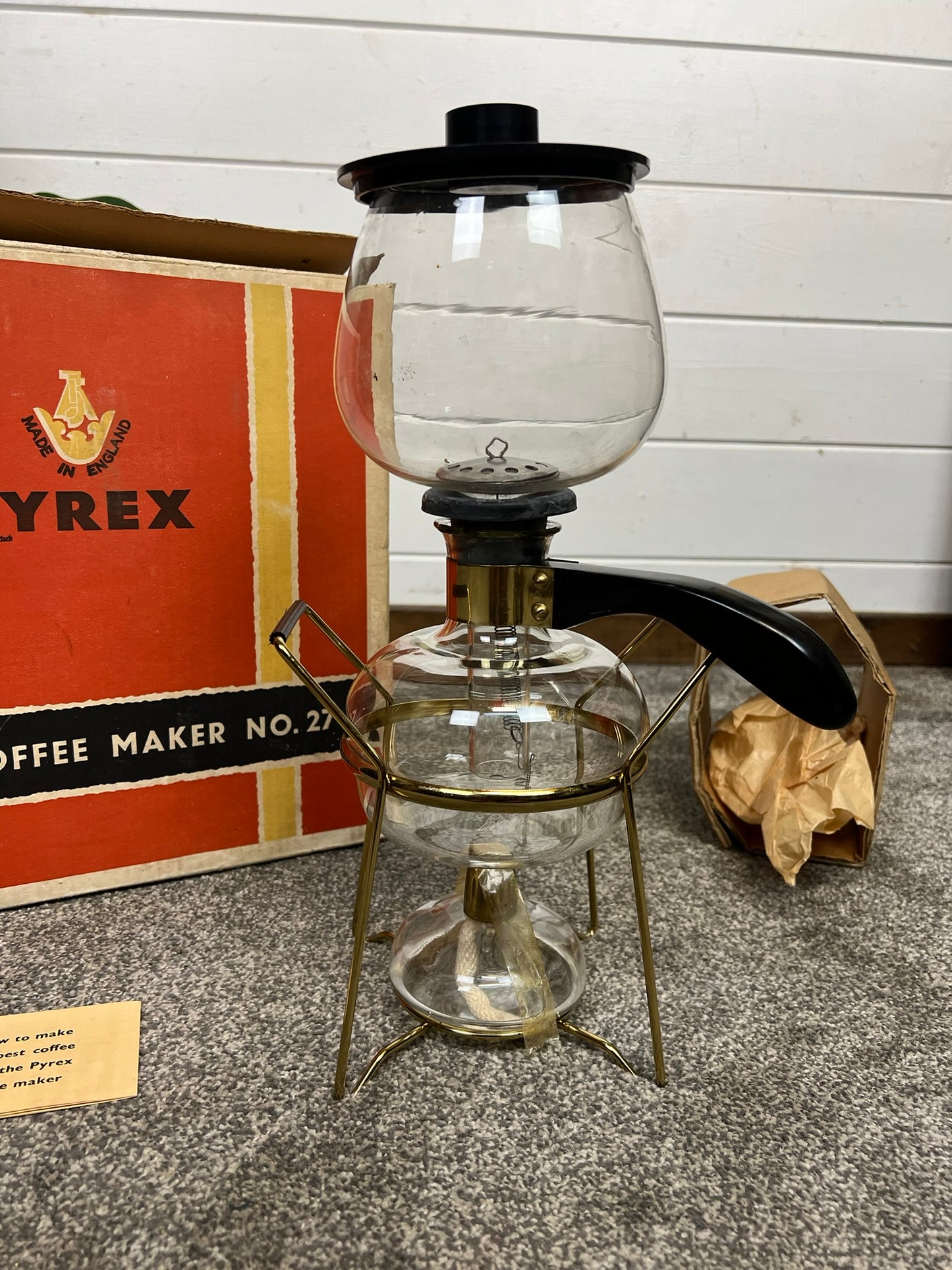 Vintage Pyrex Coffee Maker No 27. Complete & Unused in Box Retro 50's Collectible