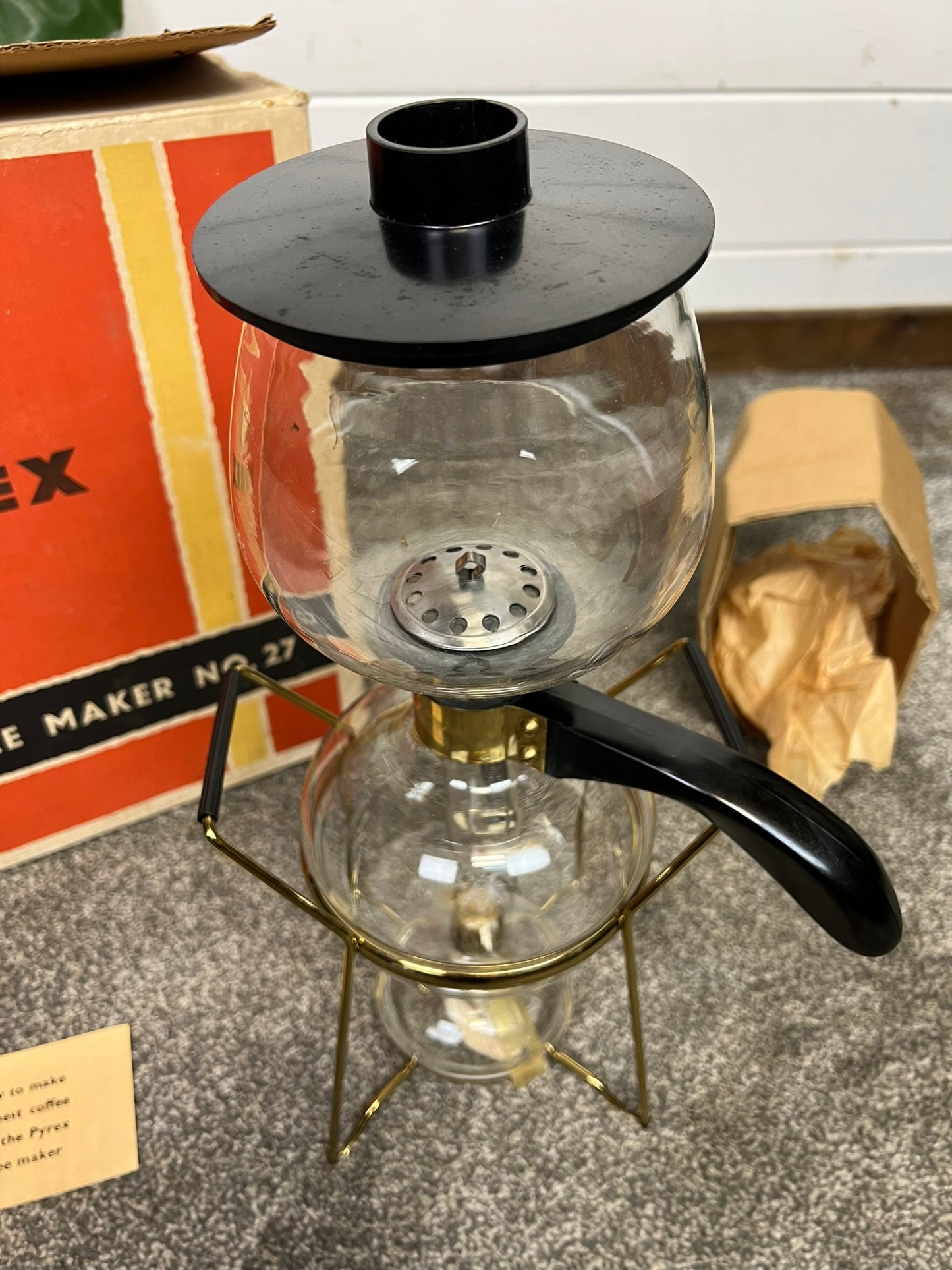 Vintage Pyrex Coffee Maker No 27. Complete & Unused in Box Retro 50's Collectible