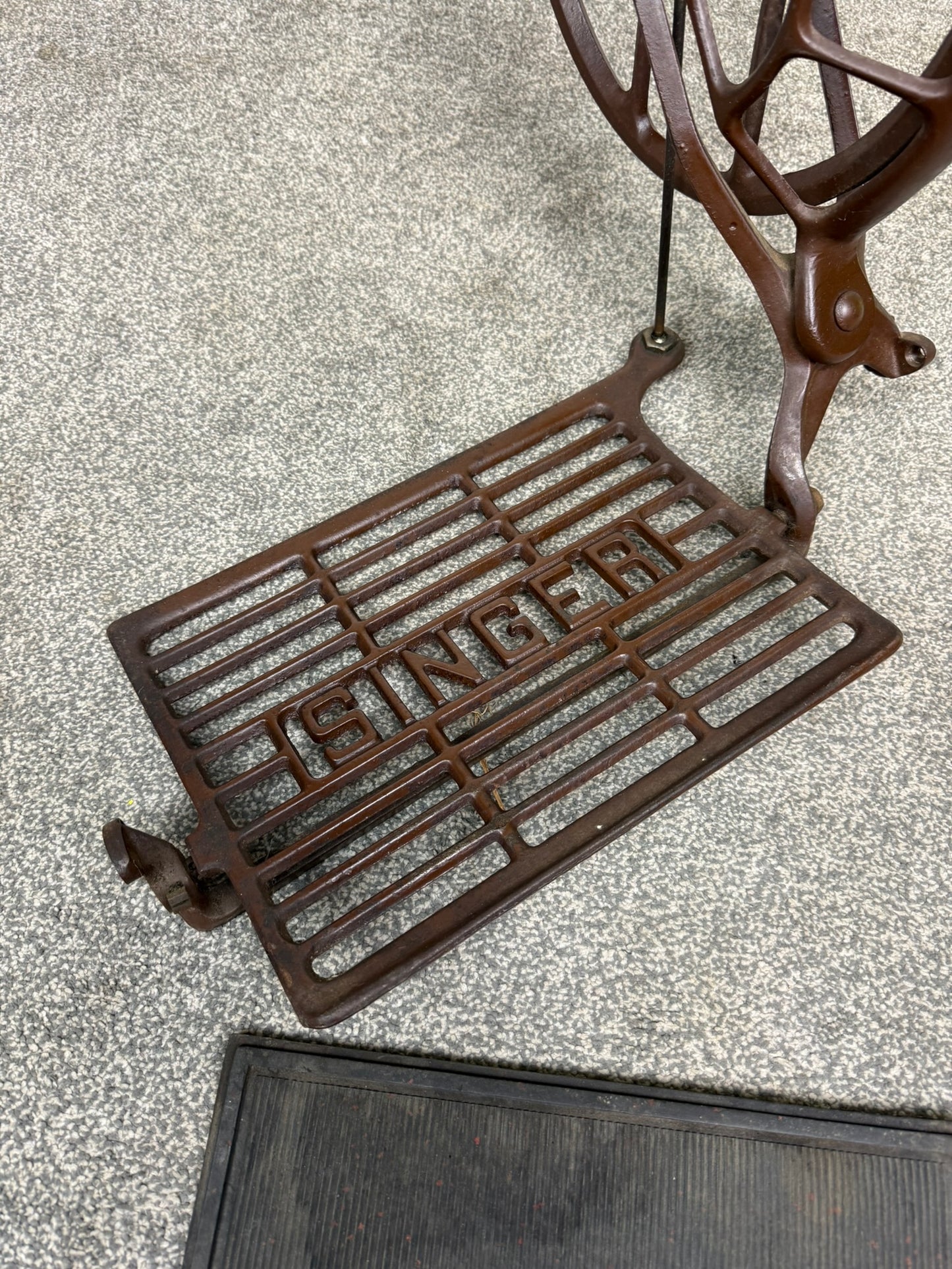Vintage Singer Treadle Base & Pedal with Original Foot Plate