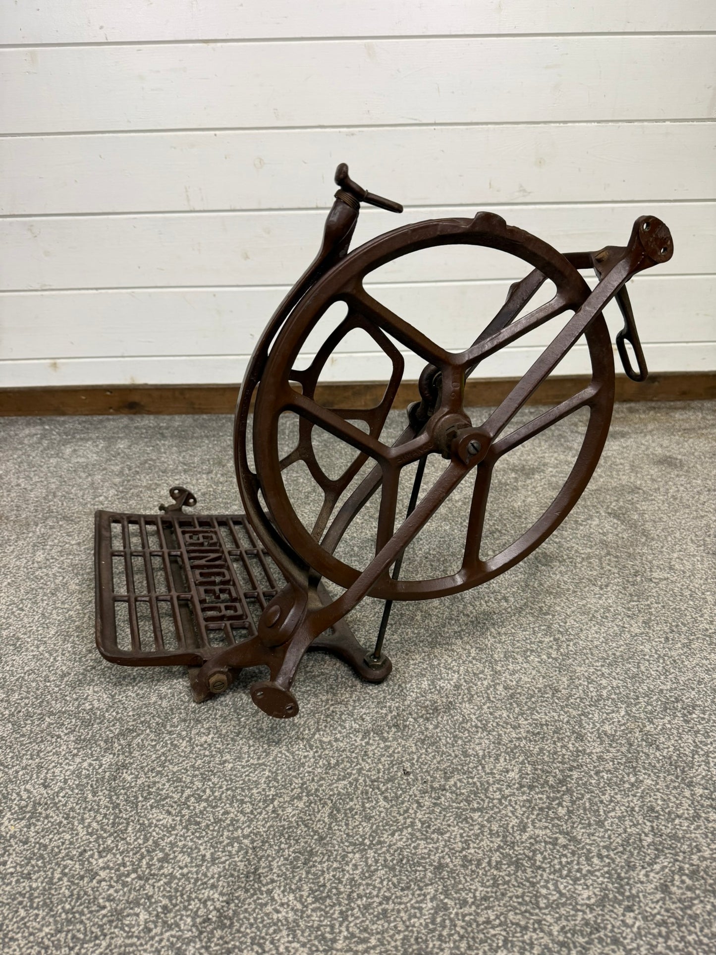 Vintage Singer Treadle Base & Pedal with Original Foot Plate