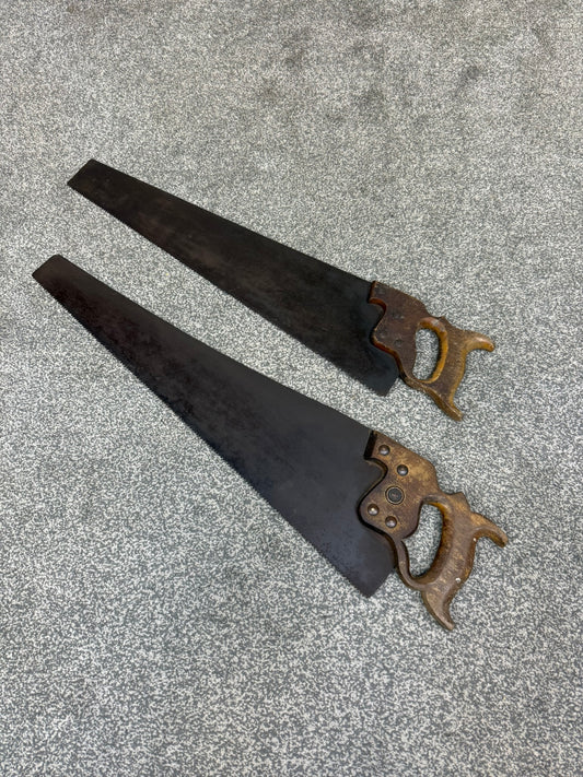 Vintage Woodwork Hand Saws x2 Vintage Tools Display