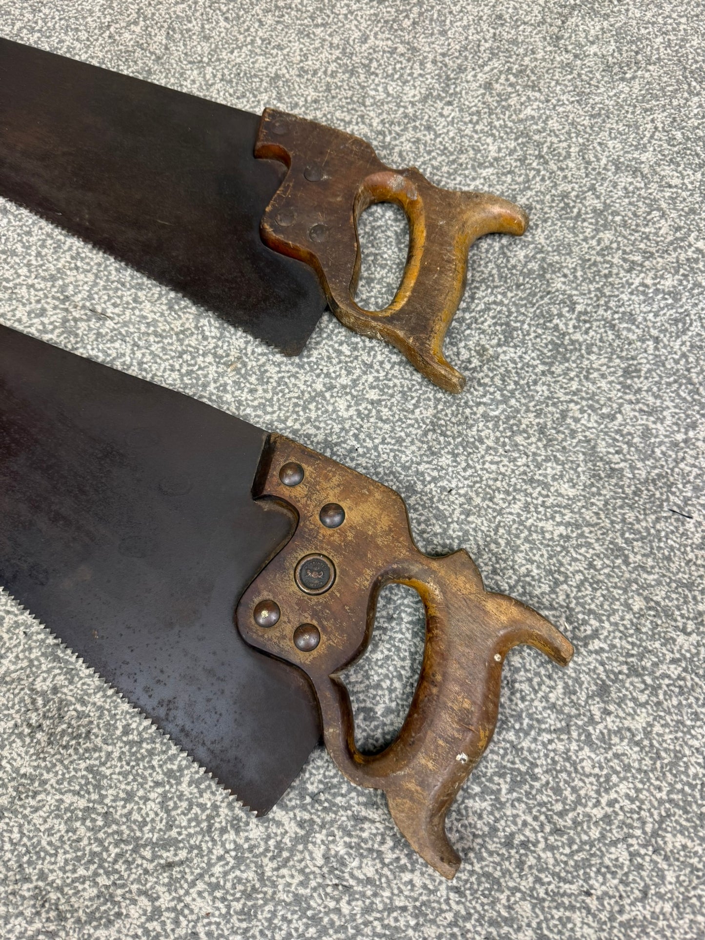 Vintage Woodwork Hand Saws x2 Vintage Tools Display