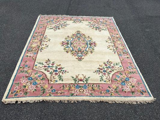 Vintage Handmade Indian Wool Rug Large 270 x 225cm Vintage Country Home Boho Decor