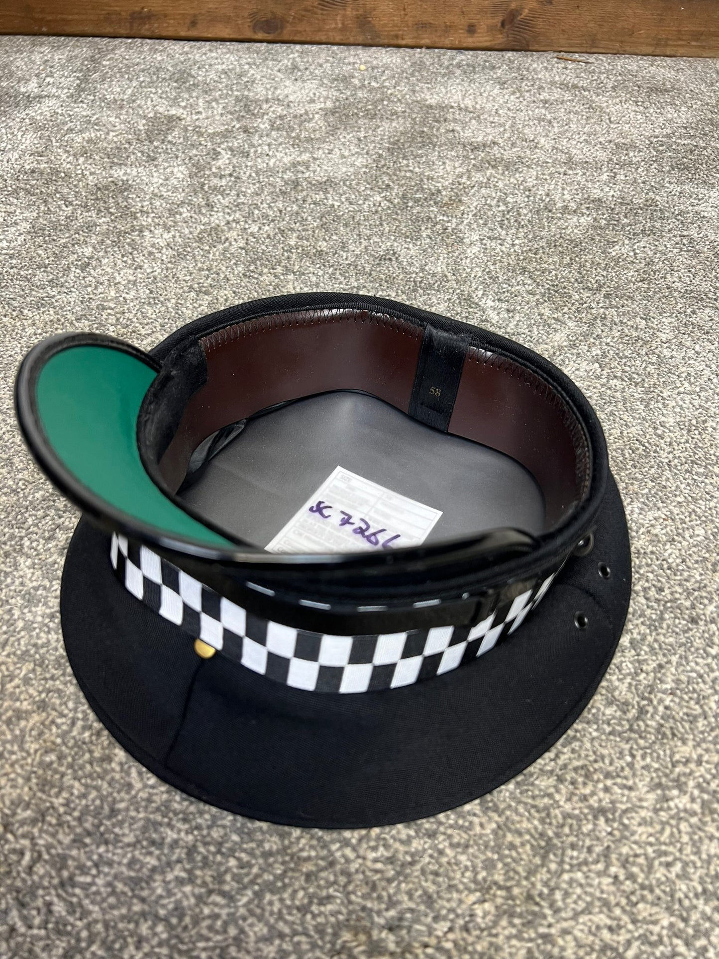 Ex Police Black Peak Cap 58cm Genuine Issue Chauffeur Fancy Dress Film Prop Collectible