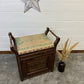 Vintage Antique Mahogany Piano Stool Seat With Storage Upholstered Rustic Home