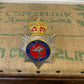 Civil Nuclear Constabulary Obsolete Enamel Bobby Helmet Badge Plate Queens Crown