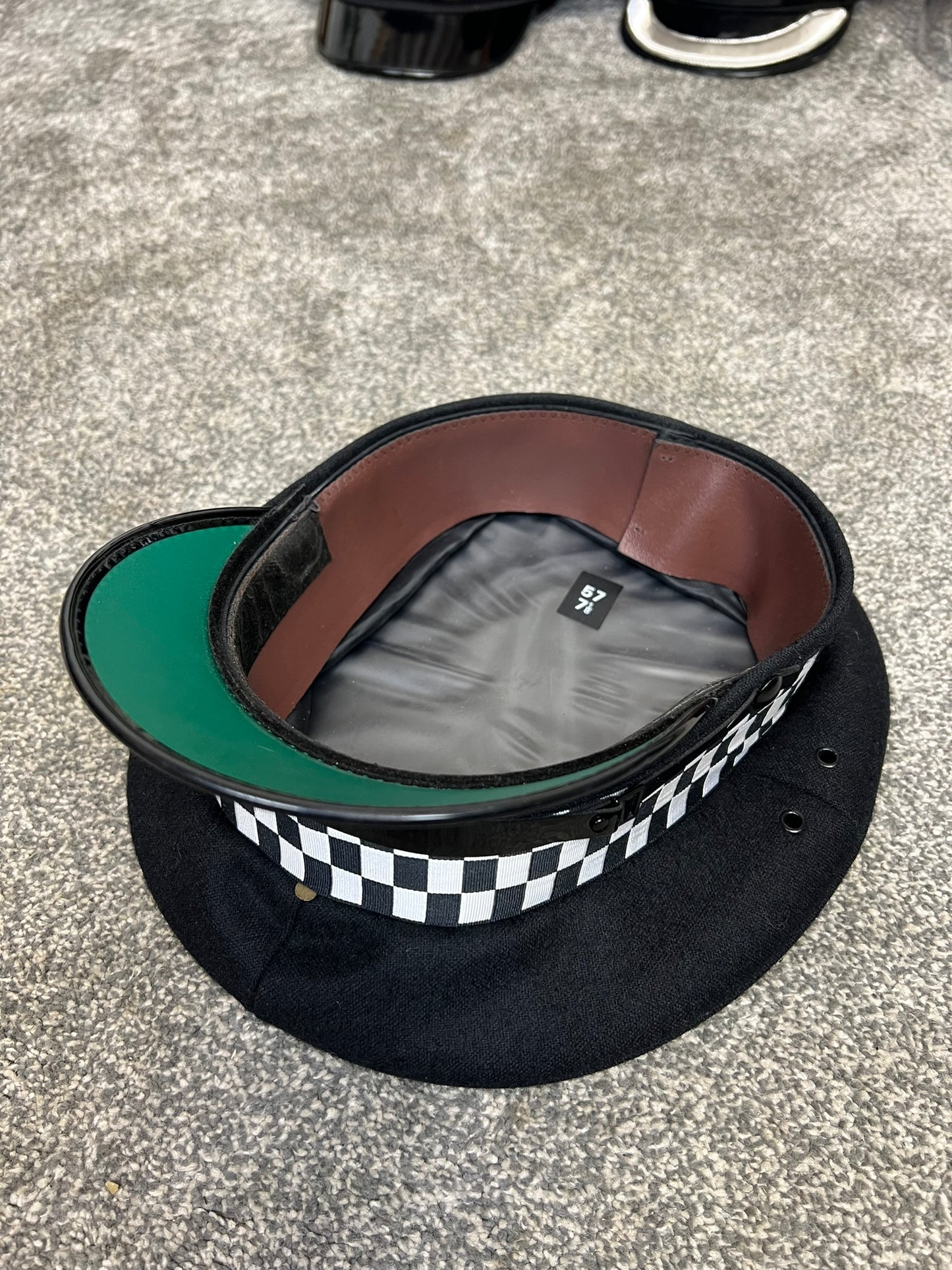 Ex Police Black Peak Cap 57cm Genuine Issue Chauffeur Fancy Dress Film Prop Collectible