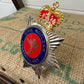 Civil Nuclear Constabulary Rare Obsolete Enamel Bobby Helmet Badge Plate Queens Crown