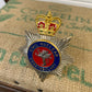 Civil Nuclear Constabulary Obsolete Enamel Bobby Helmet Badge Plate Queens Crown