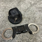 Police Handcuffs Folding Hiatt Genuine Cuffs With Key & Pouch Security Collectible Memorabilia Restraint