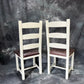 Modern Country Rustic Farmhouse Ladder Back Dining Chairs PAIR