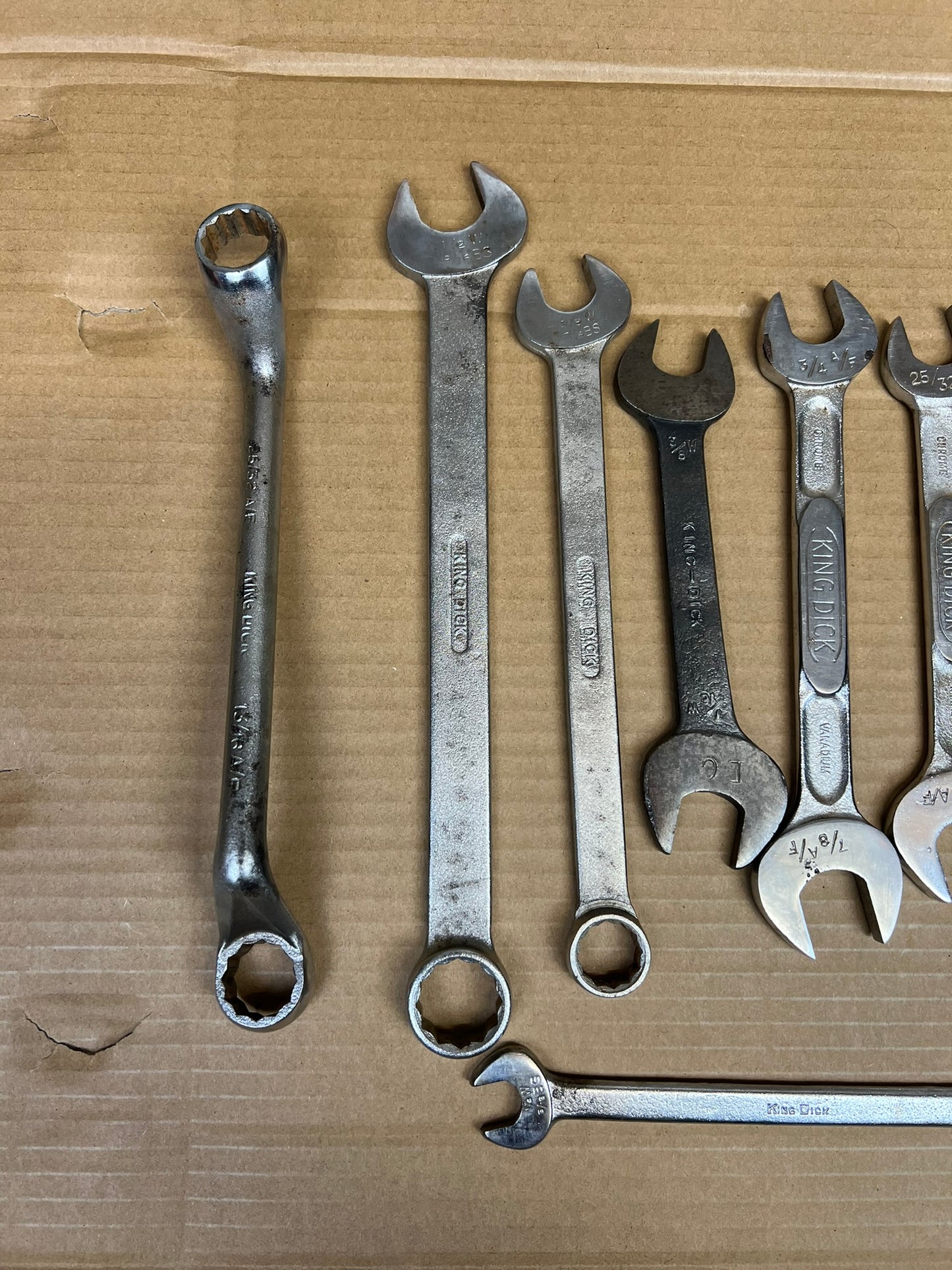 11x Vintage King Dick Spanners Job Lot Imperial Whitworth BSF AF