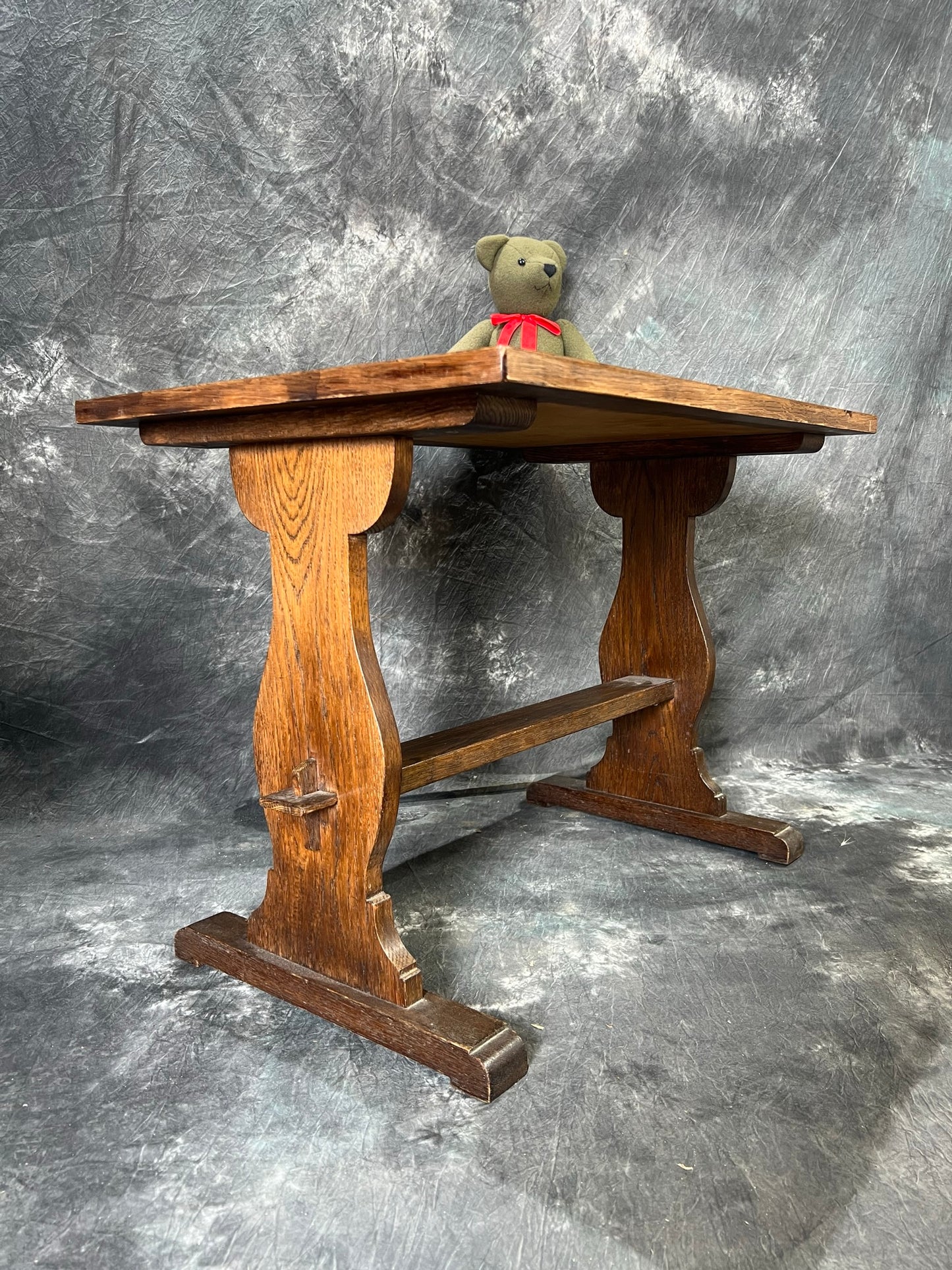 Vintage Oak Refectory Coffee Table Rustic Farmhouse Antique Country Home Side Table