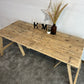 Rustic Wooden Trestle Table Top Reclaimed Industrial Farmhouse Dining Garden