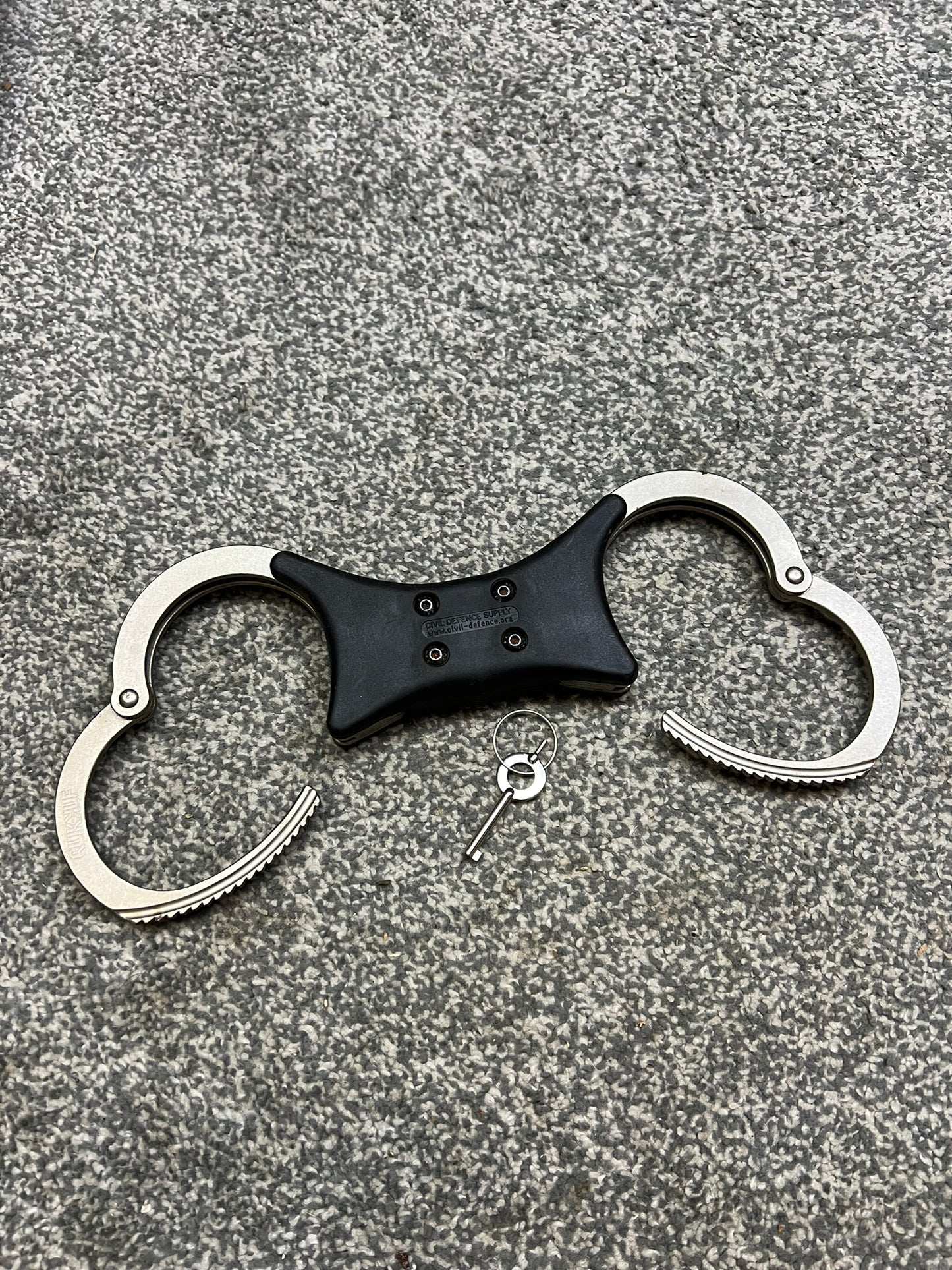 Vintage Civil Defence Supply Handcuffs Genuine Cuffs With Key Collectible Memorabilia