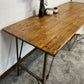 Vintage Wooden Folding Trestle Table Rustic Industrial Farmhouse Dining Desk Garden Catering Market Stall