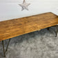 Vintage Wooden Folding Trestle Table Rustic Industrial Farmhouse Dining Desk Garden Catering Market Stall