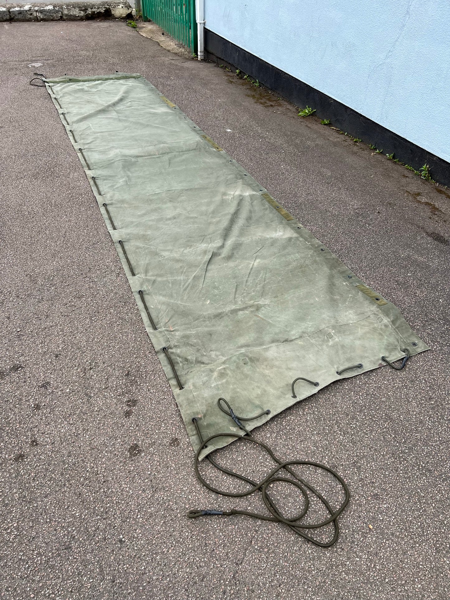 Genuine Military Thick Canvas Sheet 5.2m x 1.2m Army Lorry Side Reupholster Fabric