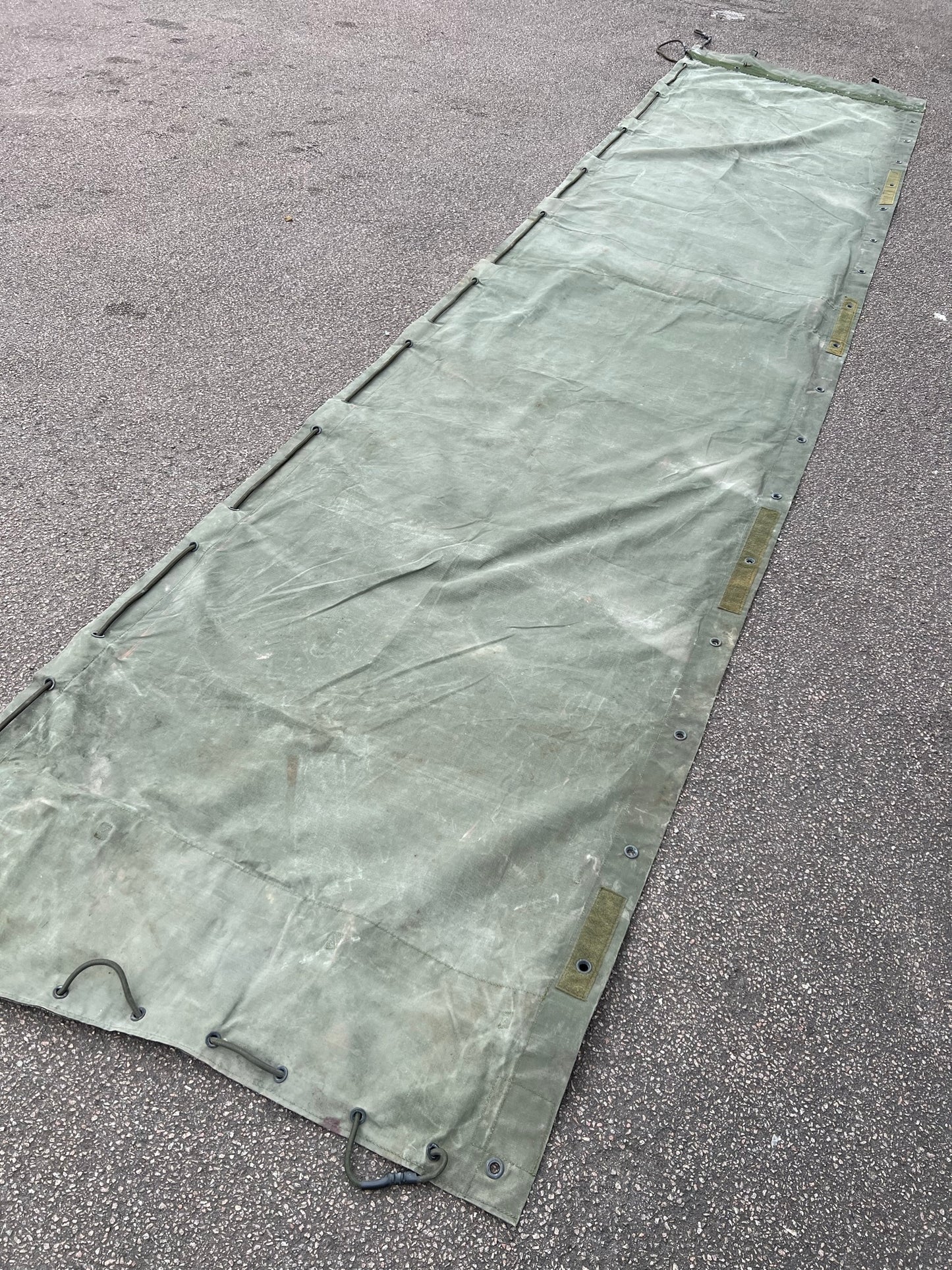 Genuine Military Thick Canvas Sheet 5.2m x 1.2m Army Lorry Side Reupholster Fabric