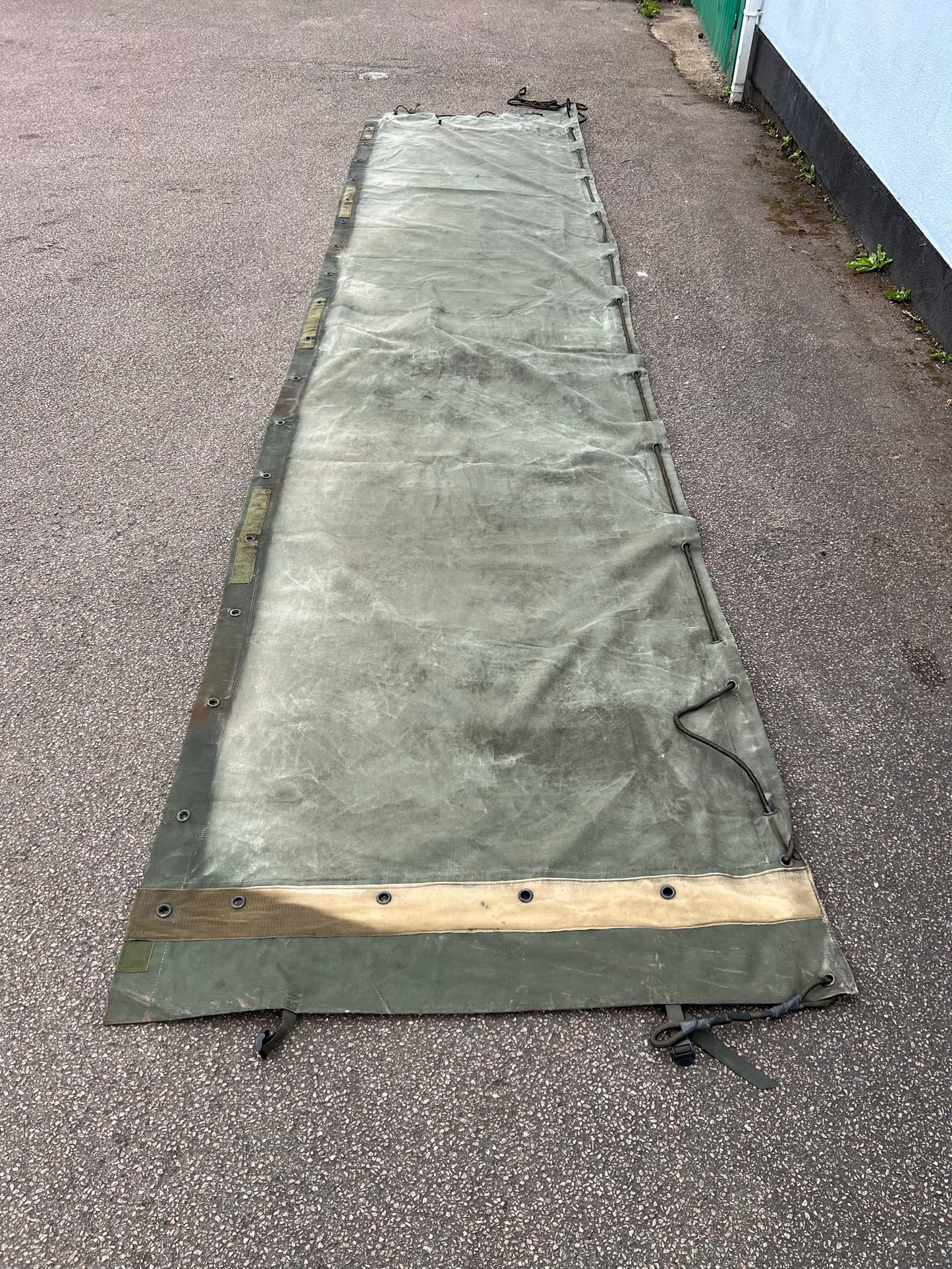 Genuine Military Thick Canvas Sheet 5.2m x 1.2m Army Lorry Side Fabric