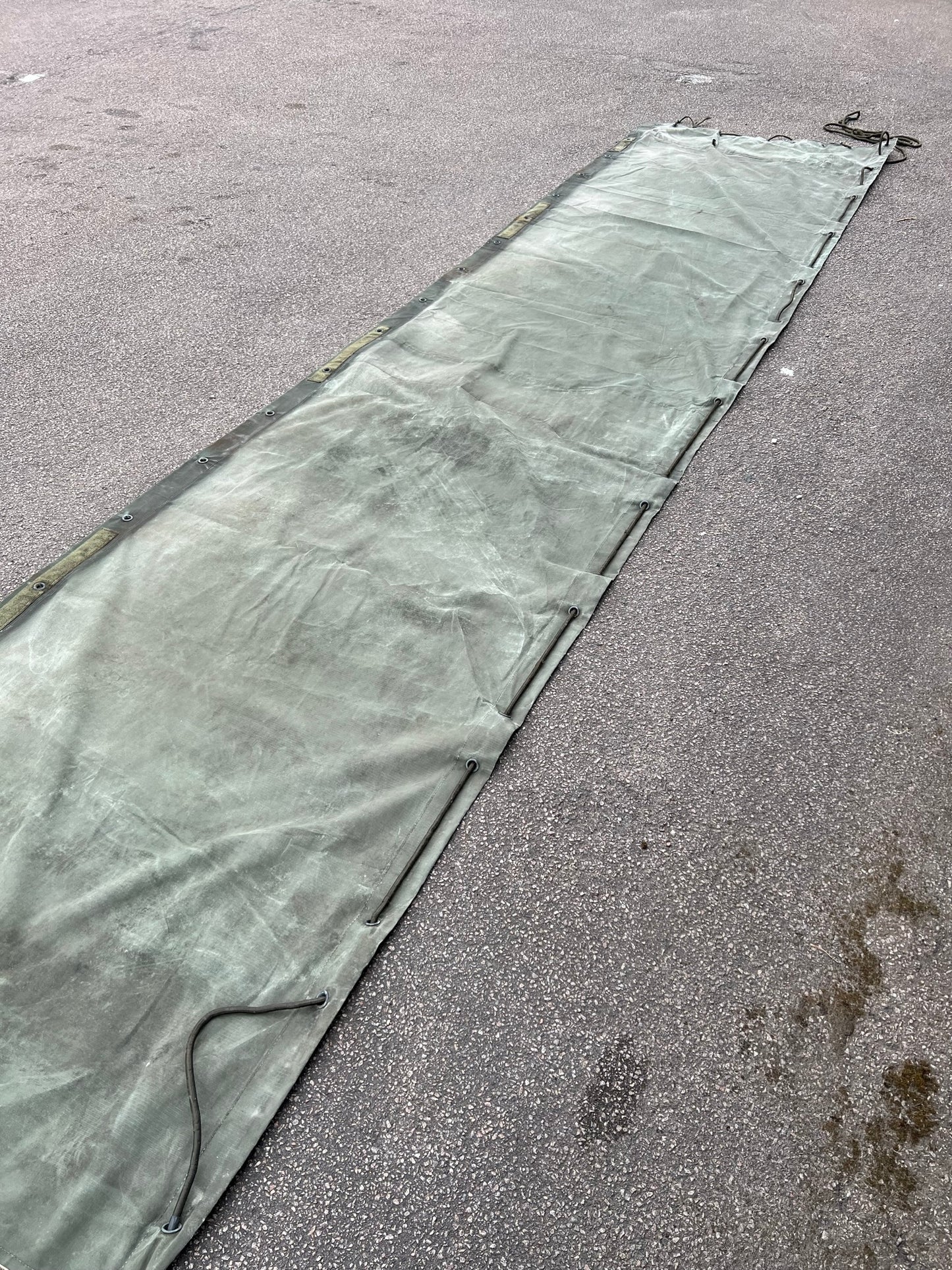 Genuine Military Thick Canvas Sheet 5.2m x 1.2m Army Lorry Side Fabric