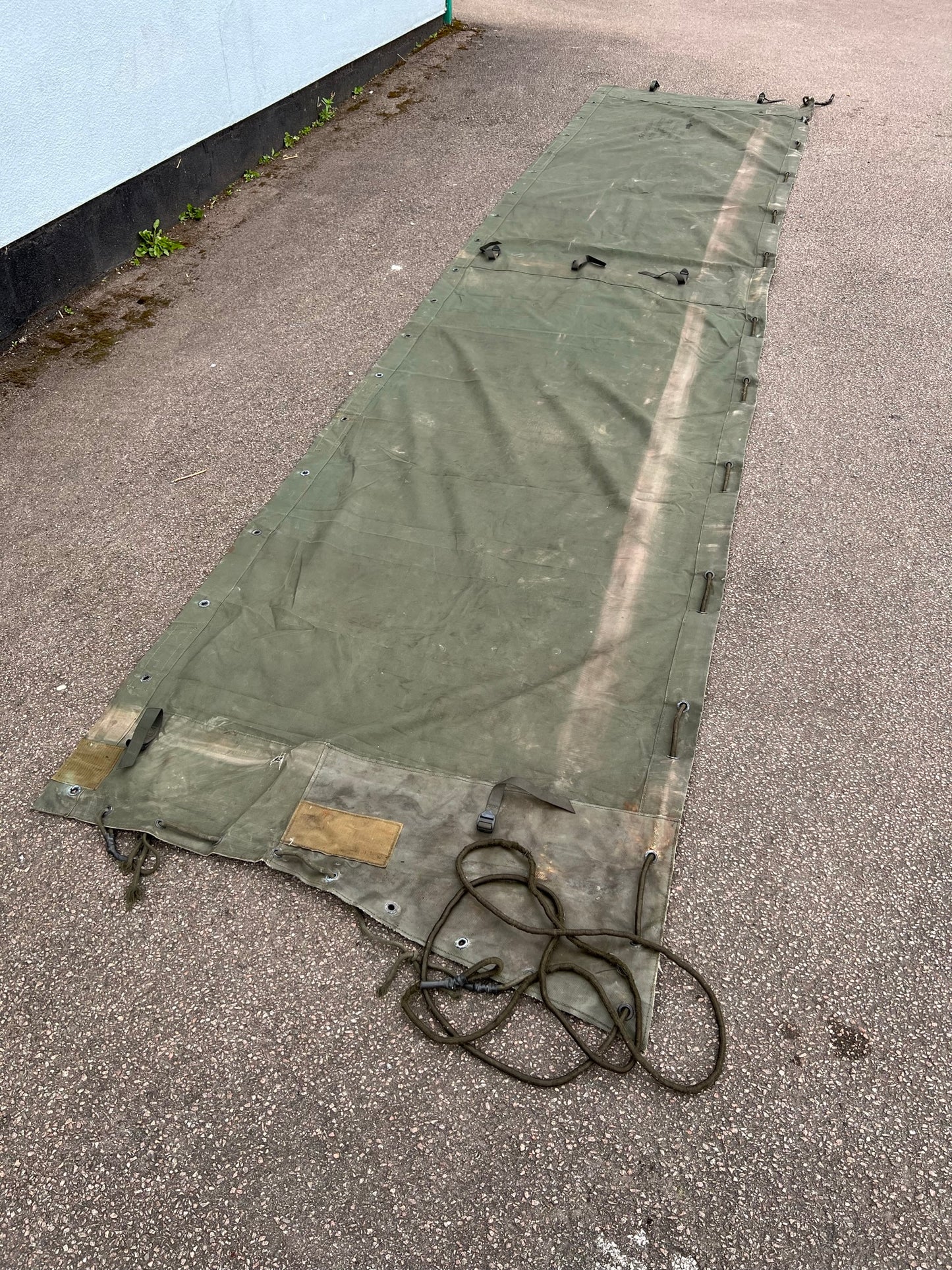 Genuine Military Thick Canvas Sheet 5.2m x 1.2m Army Lorry Side Fabric