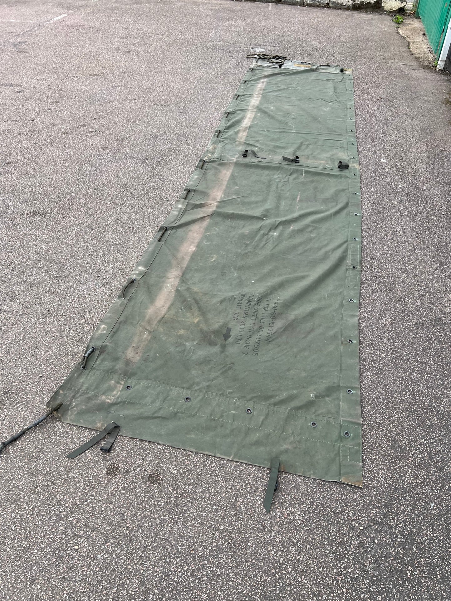 Genuine Military Thick Canvas Sheet 5.2m x 1.2m Army Lorry Side Fabric