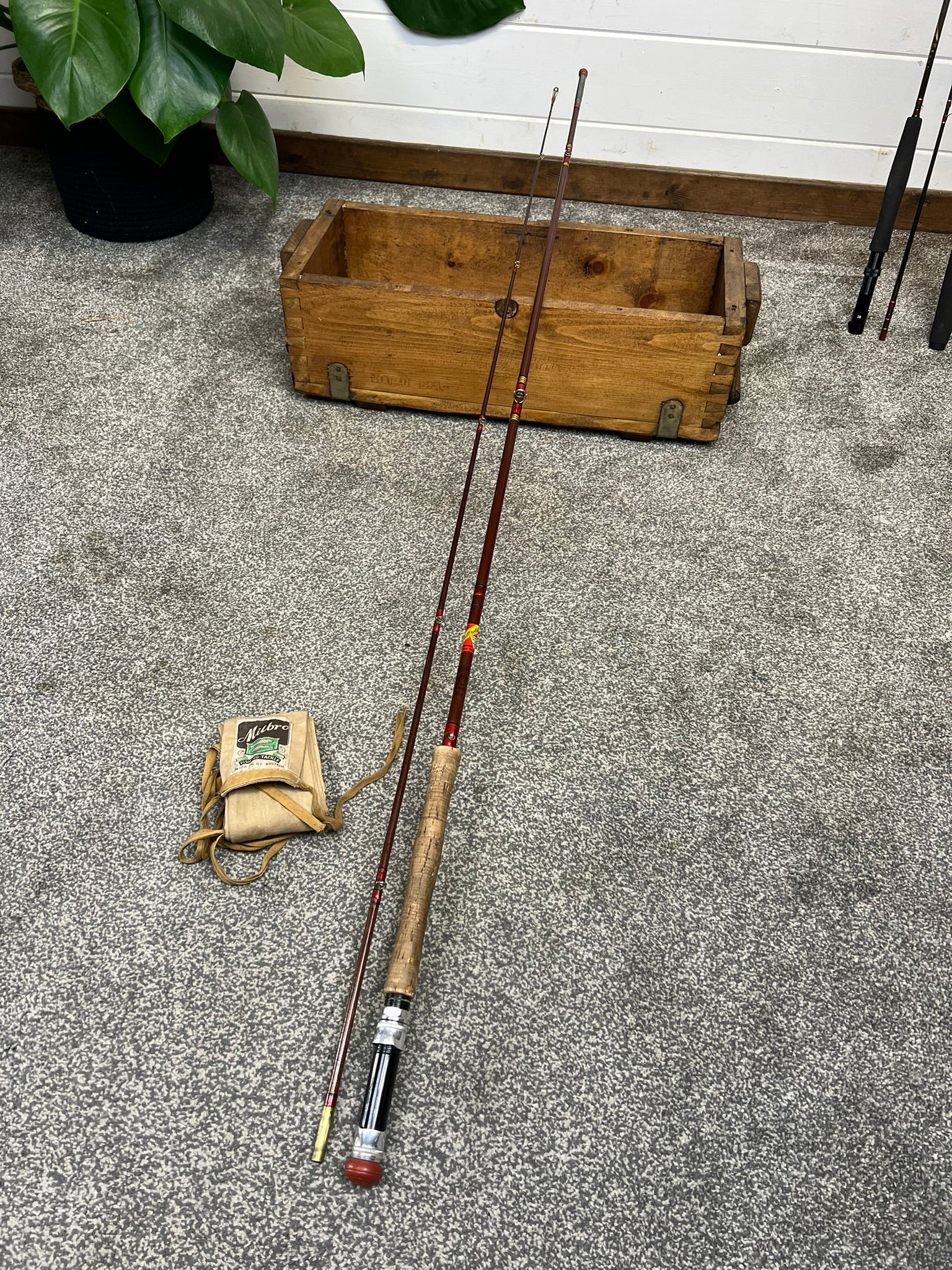 Vintage Milbro Trufly 8.5ft Fly Rod Fibreglass Fishing Rod - Made in S ...