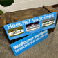 2x Vintage Hoechst Vaccine Signs Doctors Surgery Advertising Signs