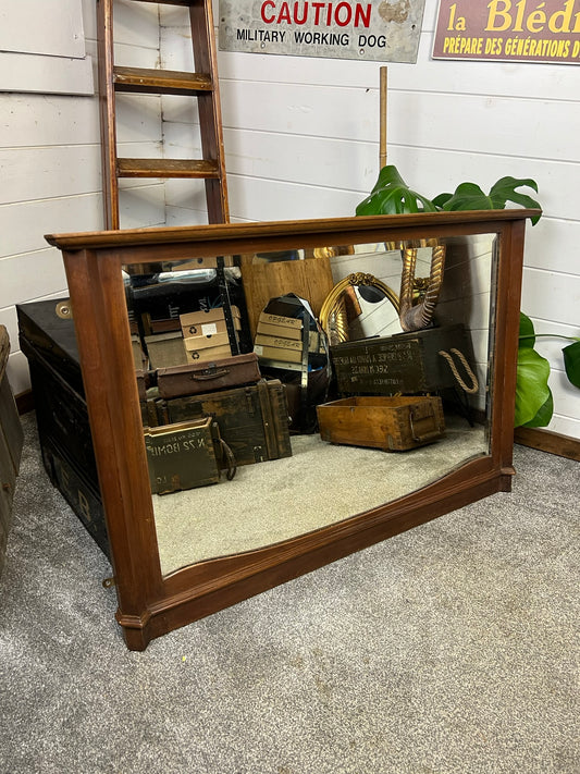 Vintage Large Wooden Framed Overmantle Wall Mirror Mid Century Home Decor